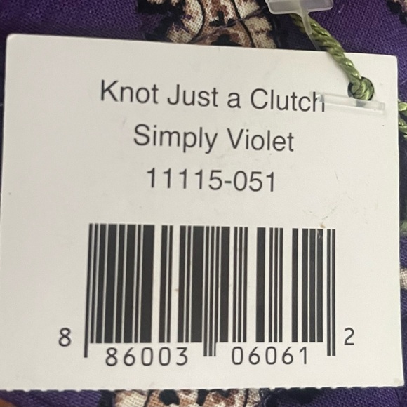 Nwt vera bradley knot just a clutch purse purple paisley - Picture 13 of 14
